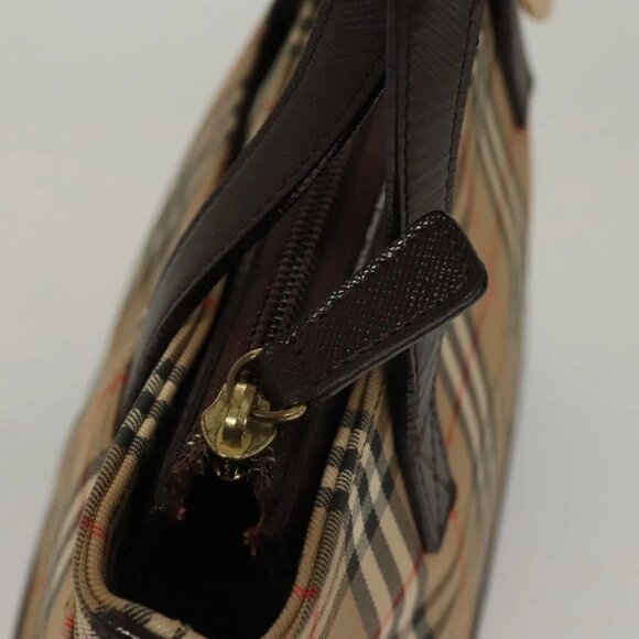 BURBERRY Nova Check Hand Bag Canvas Beige - Picture 10 of 15